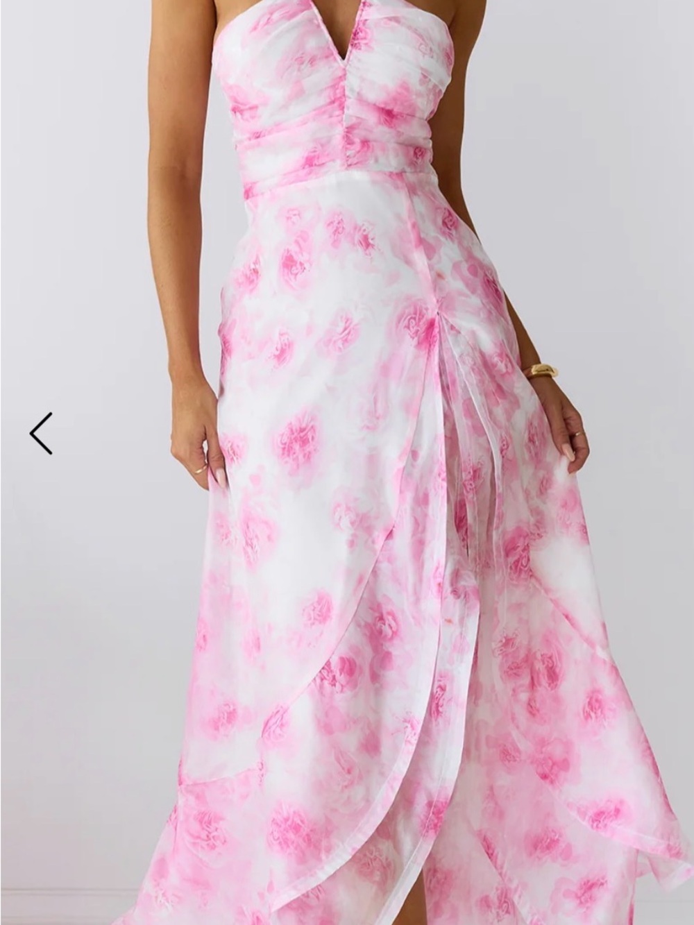 Hello Molly Strawberry Pop Pink Halter Maxi Dress - Picture 2 of 4